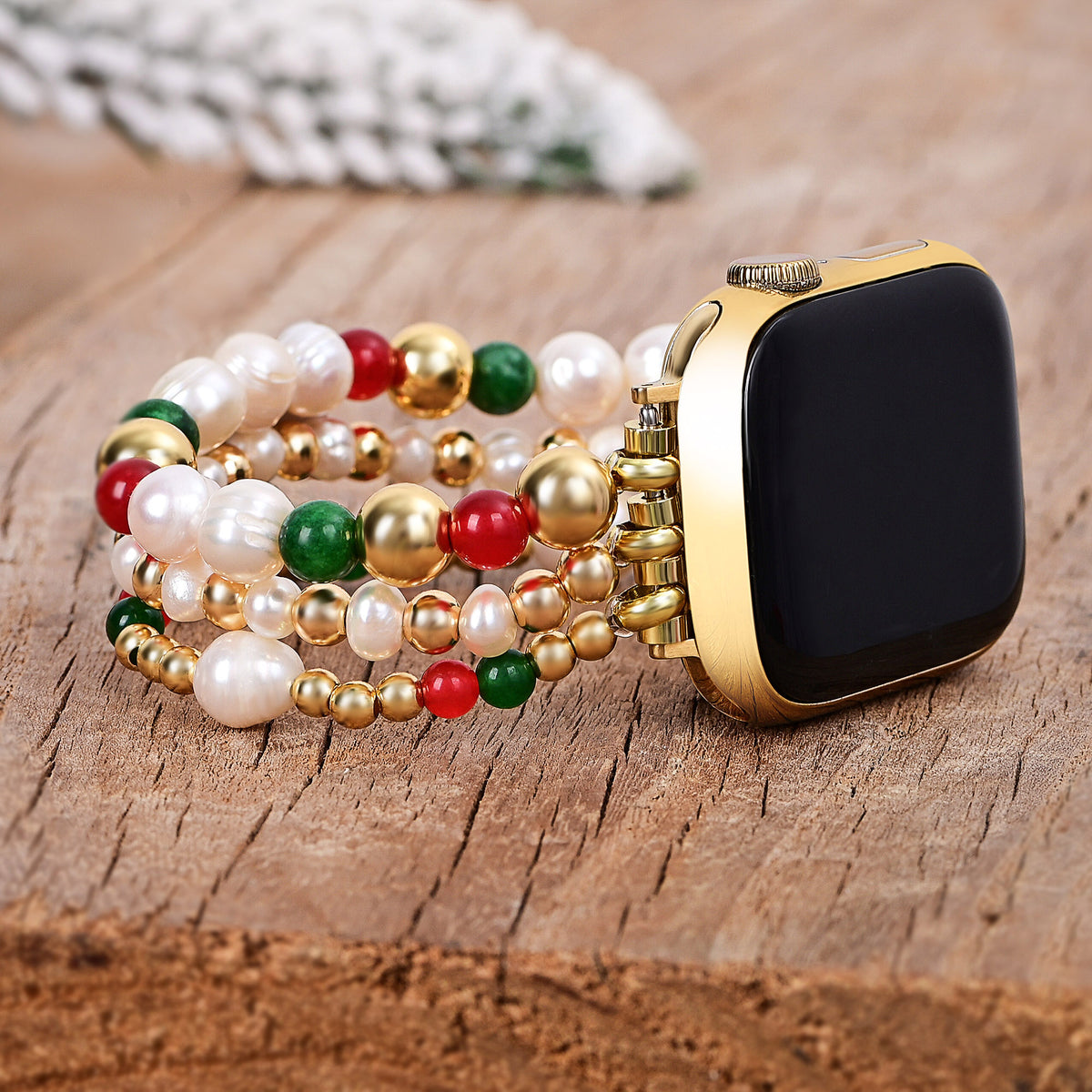 Correa elástica Christmas Starlight para Apple Watch