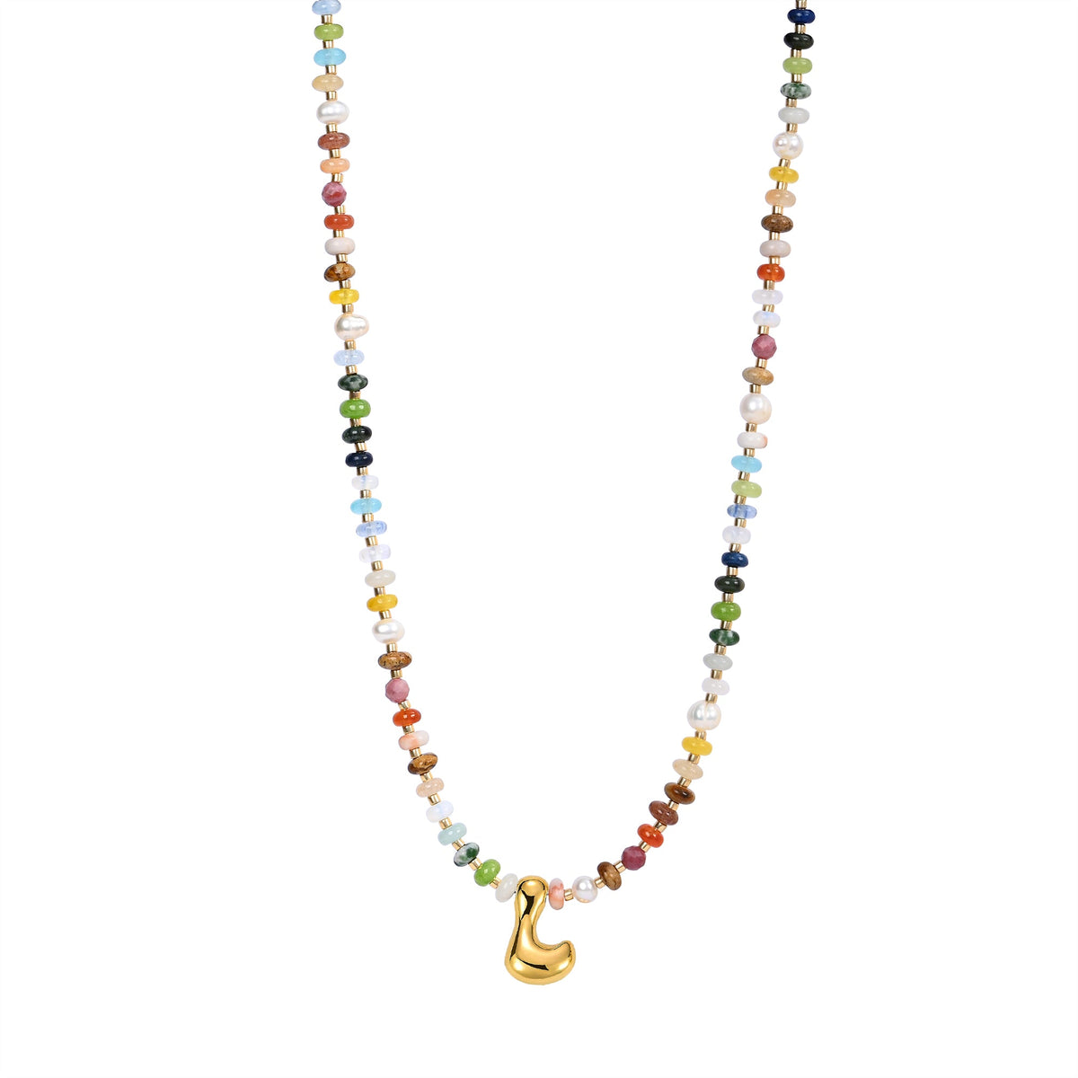 Collar de letras burbuja multicolor