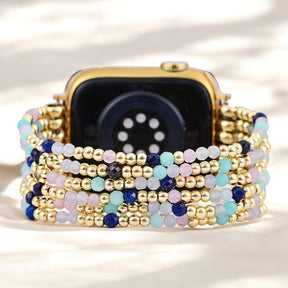 Pulsera elástica de lapislázuli y amazonita para Apple Watch