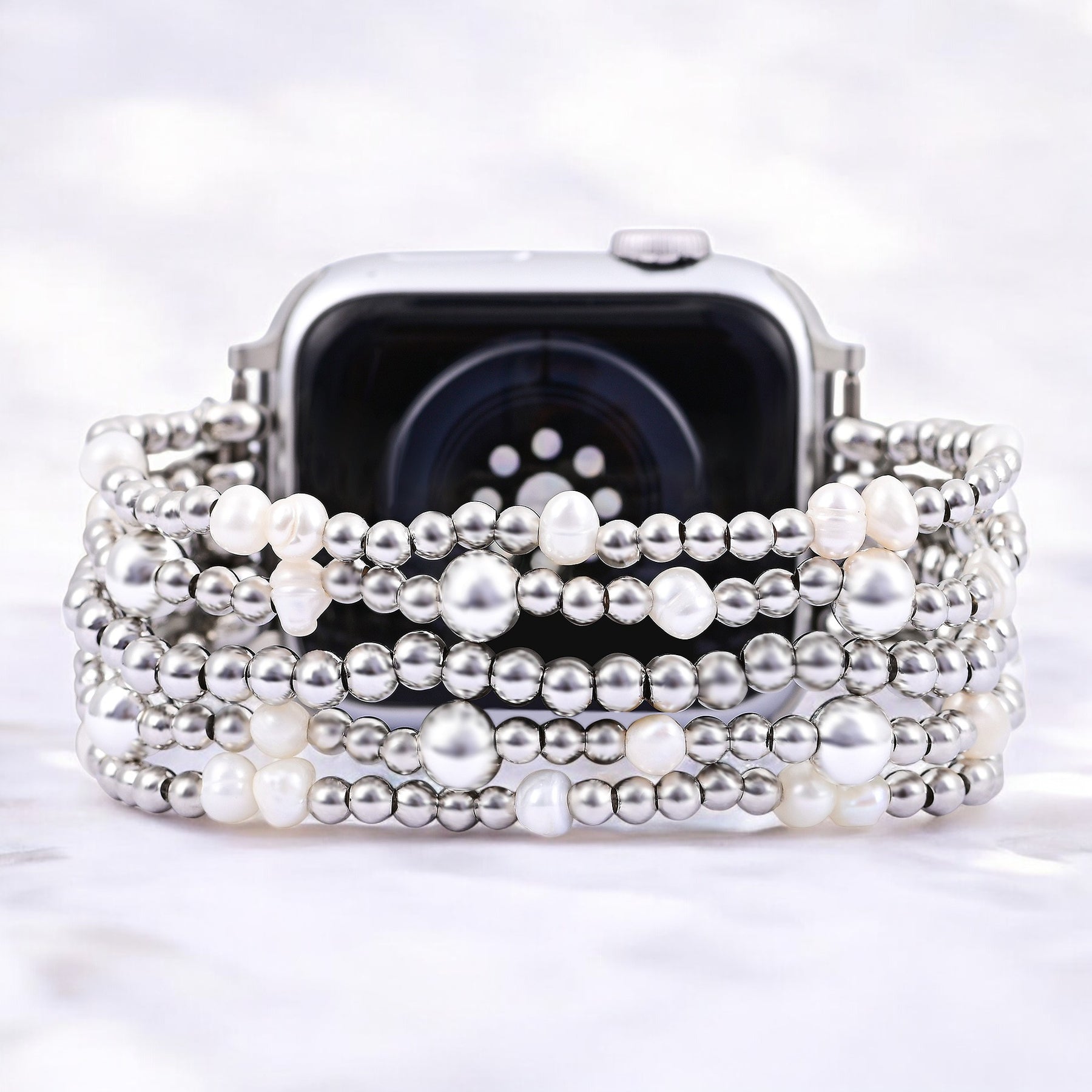 Correa elástica de perla brillante para Apple Watch