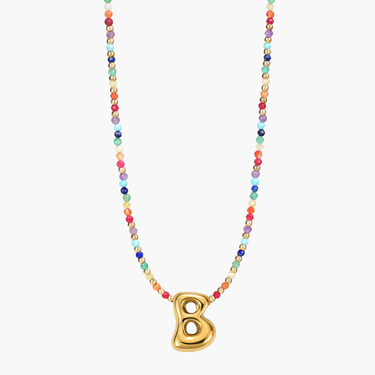 Collar Inicial Rainbow Bubble
