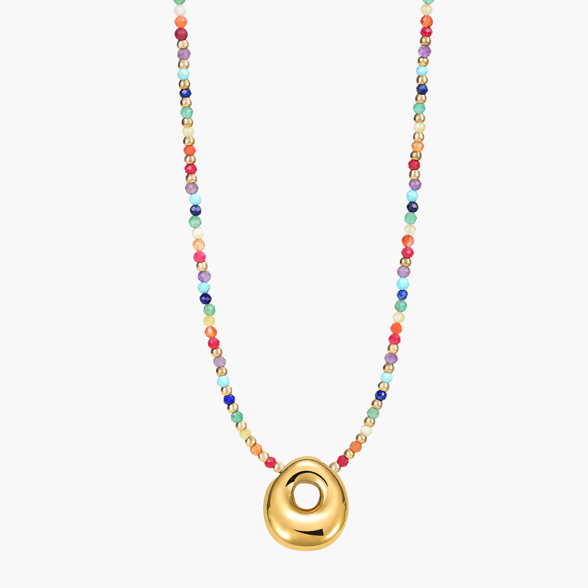 Collar Inicial Rainbow Bubble