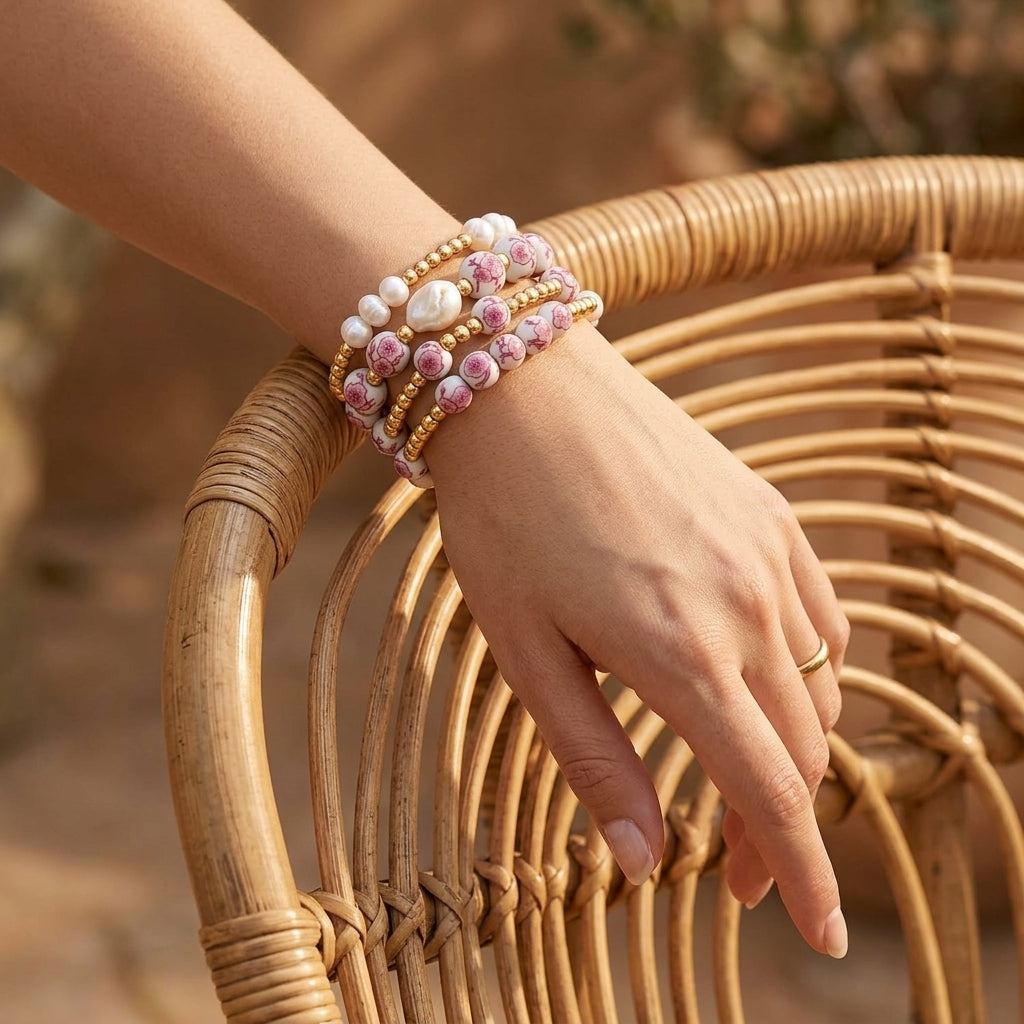 Juego de pulseras Cherry Blossom de Porcelain Garden