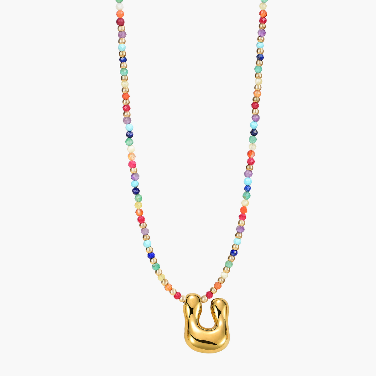 Collar Inicial Rainbow Bubble