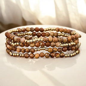 Conjunto de pulseras de jaspe Golden Earth