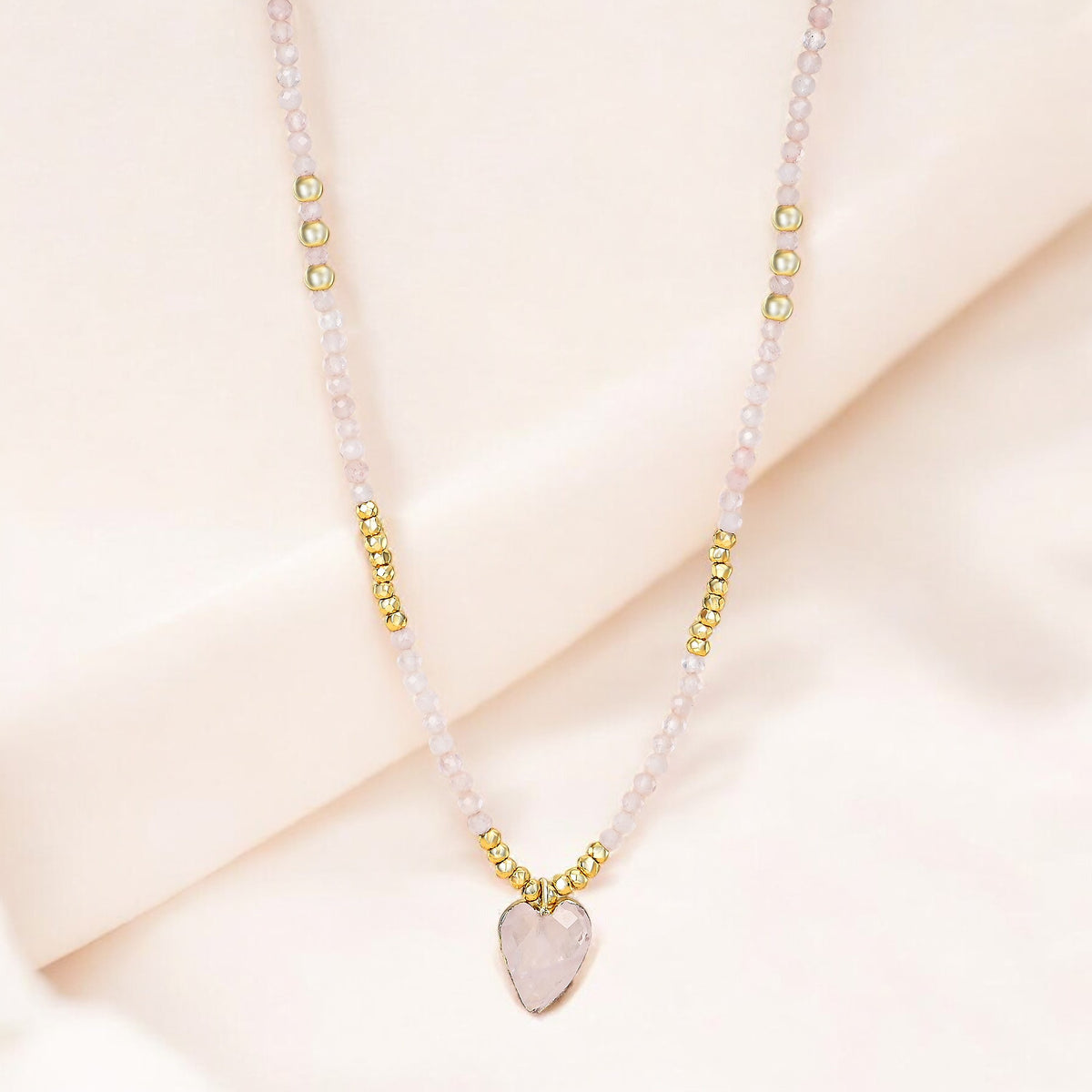 Collar de encanto de amor rosa