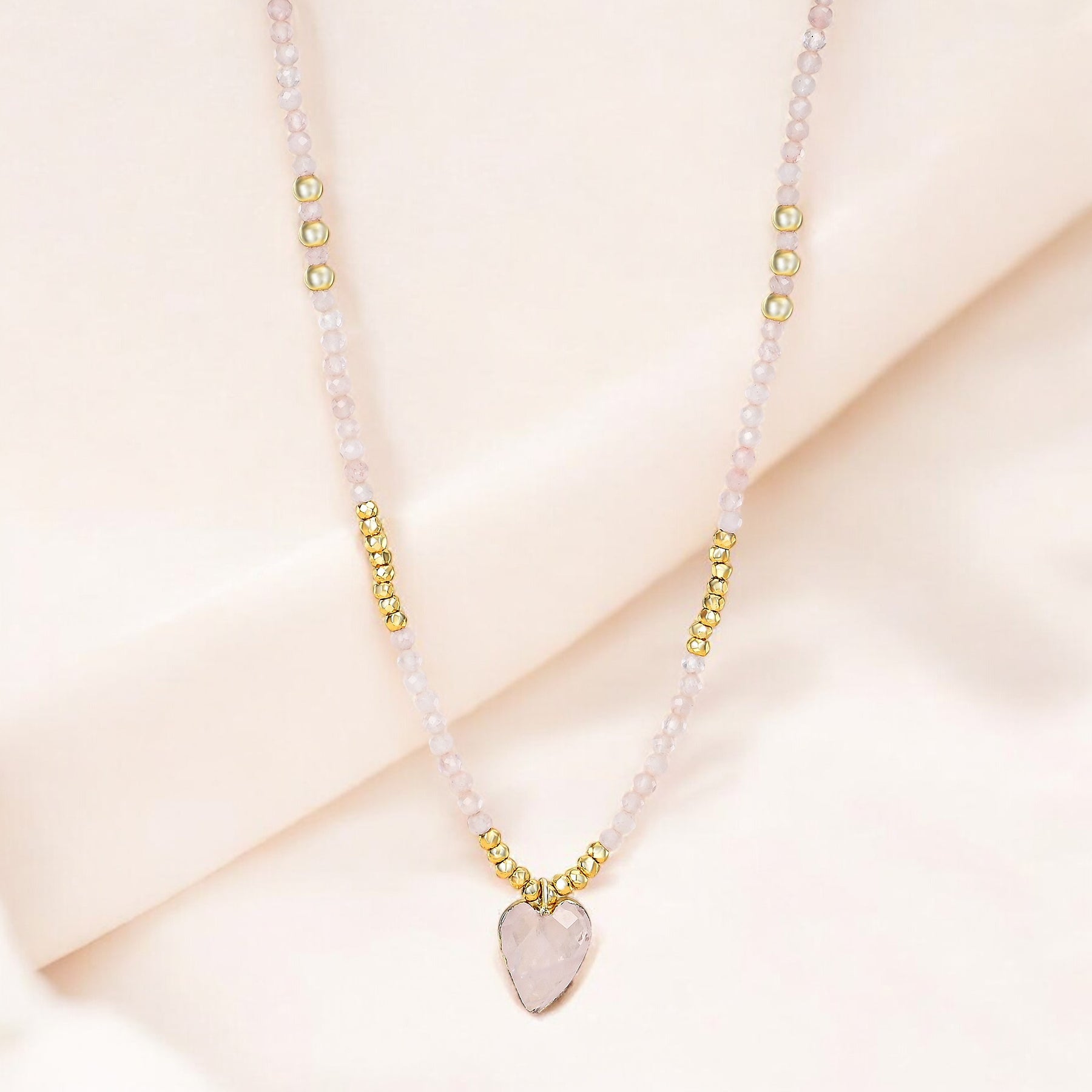 Collar de encanto de amor rosa