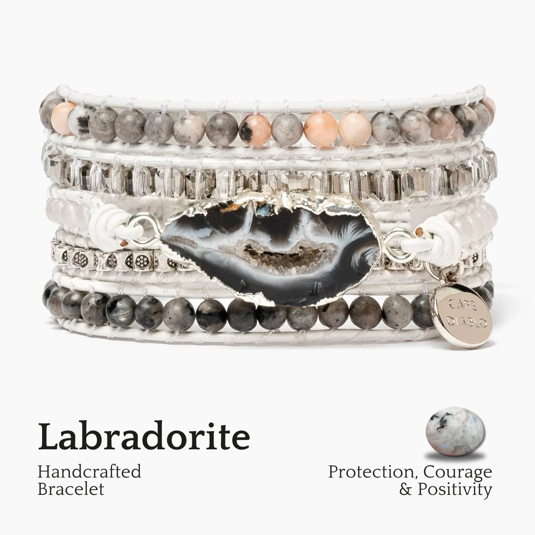Pulsera envolvente de Labradorita blanca
