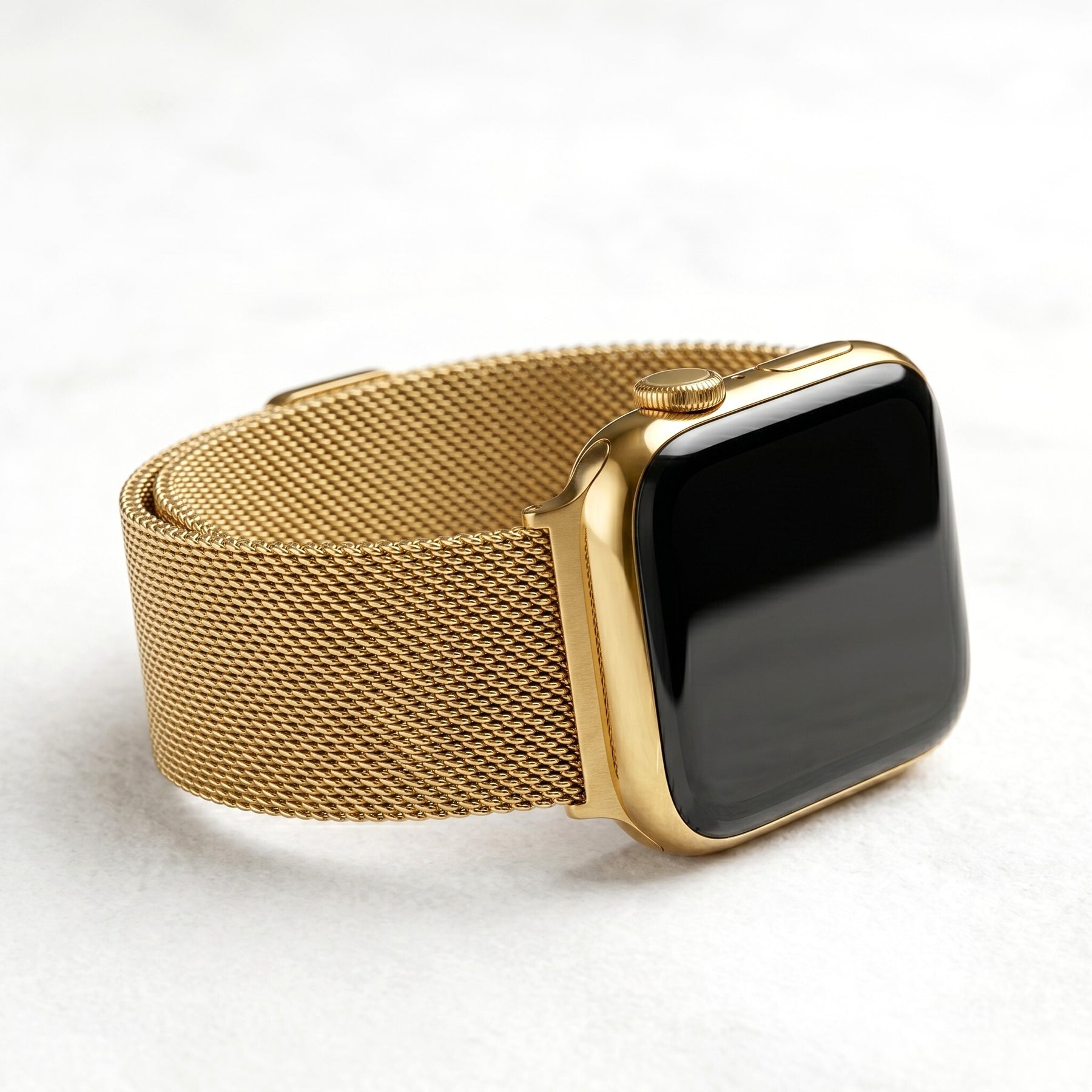 Correa elástica de lujo de acero dorado para Apple Watch