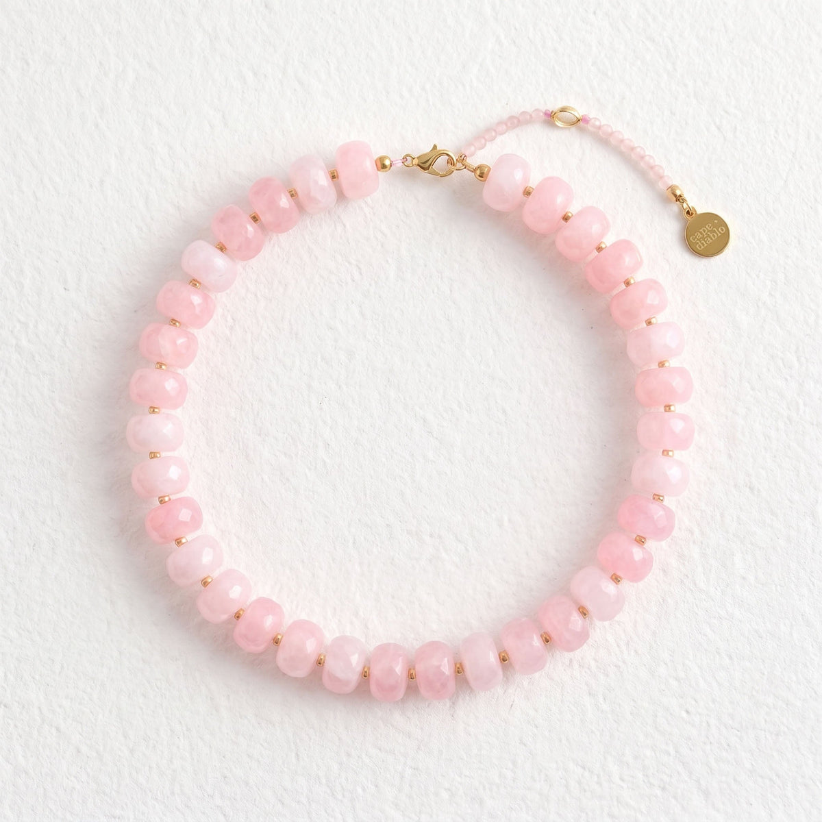 Collar grueso de cuarzo rosa Dream Blush
