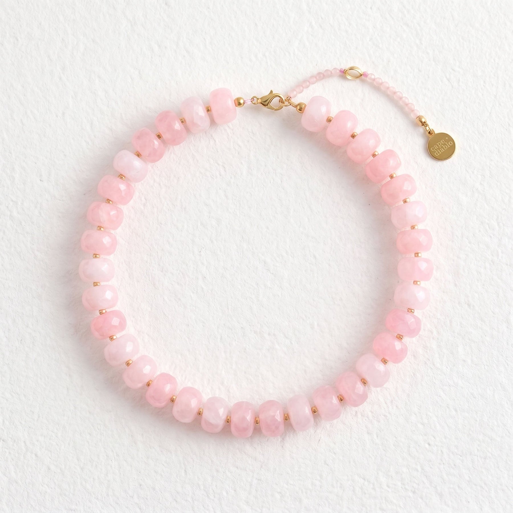 Collar grueso de cuarzo rosa Dream Blush