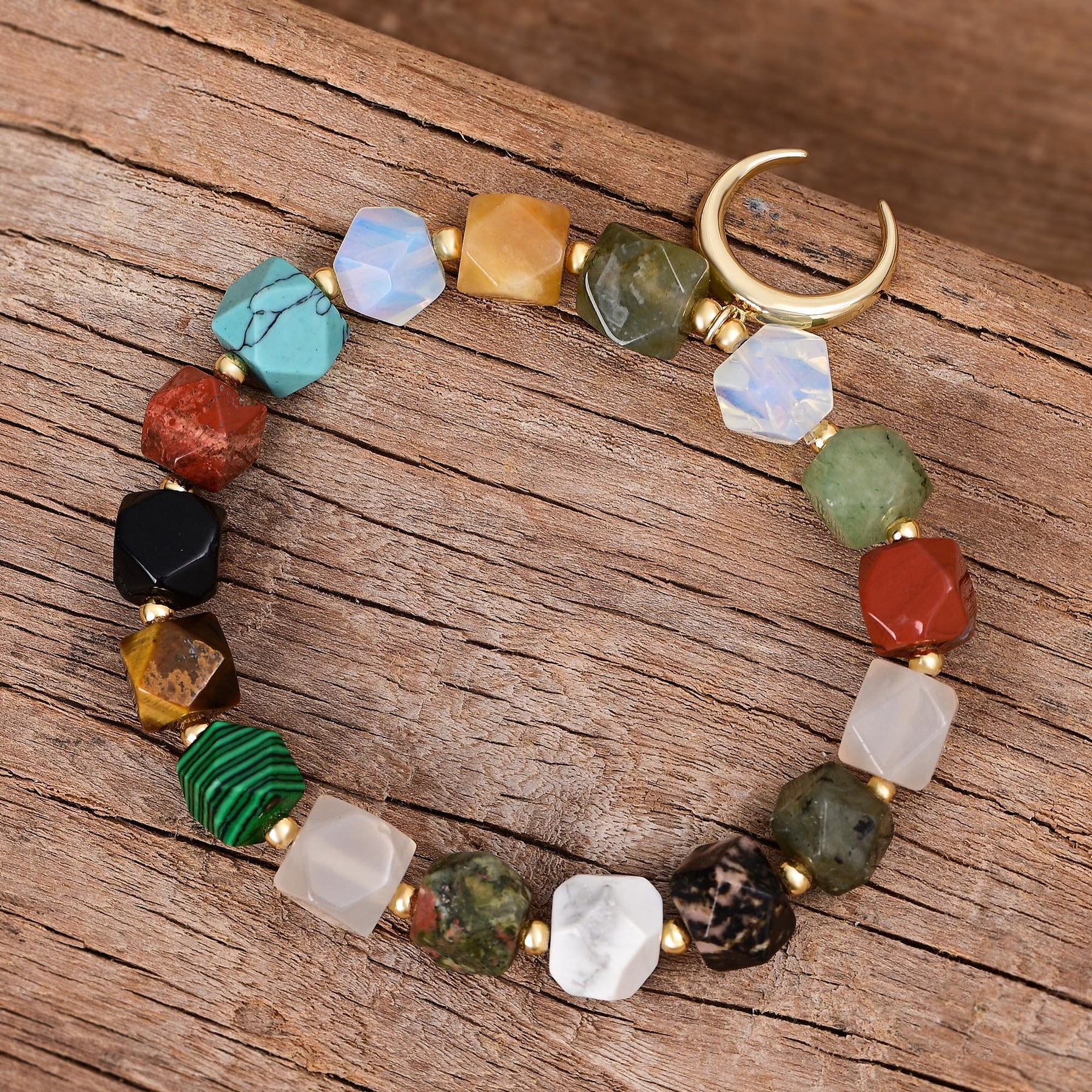 Pulsera de Encanto de Amor de Piedra Lunar