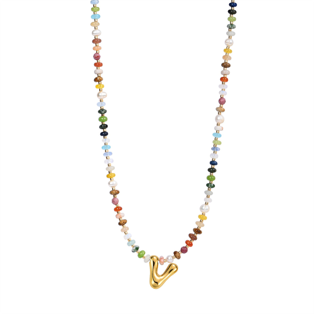 Collar de letras burbuja multicolor
