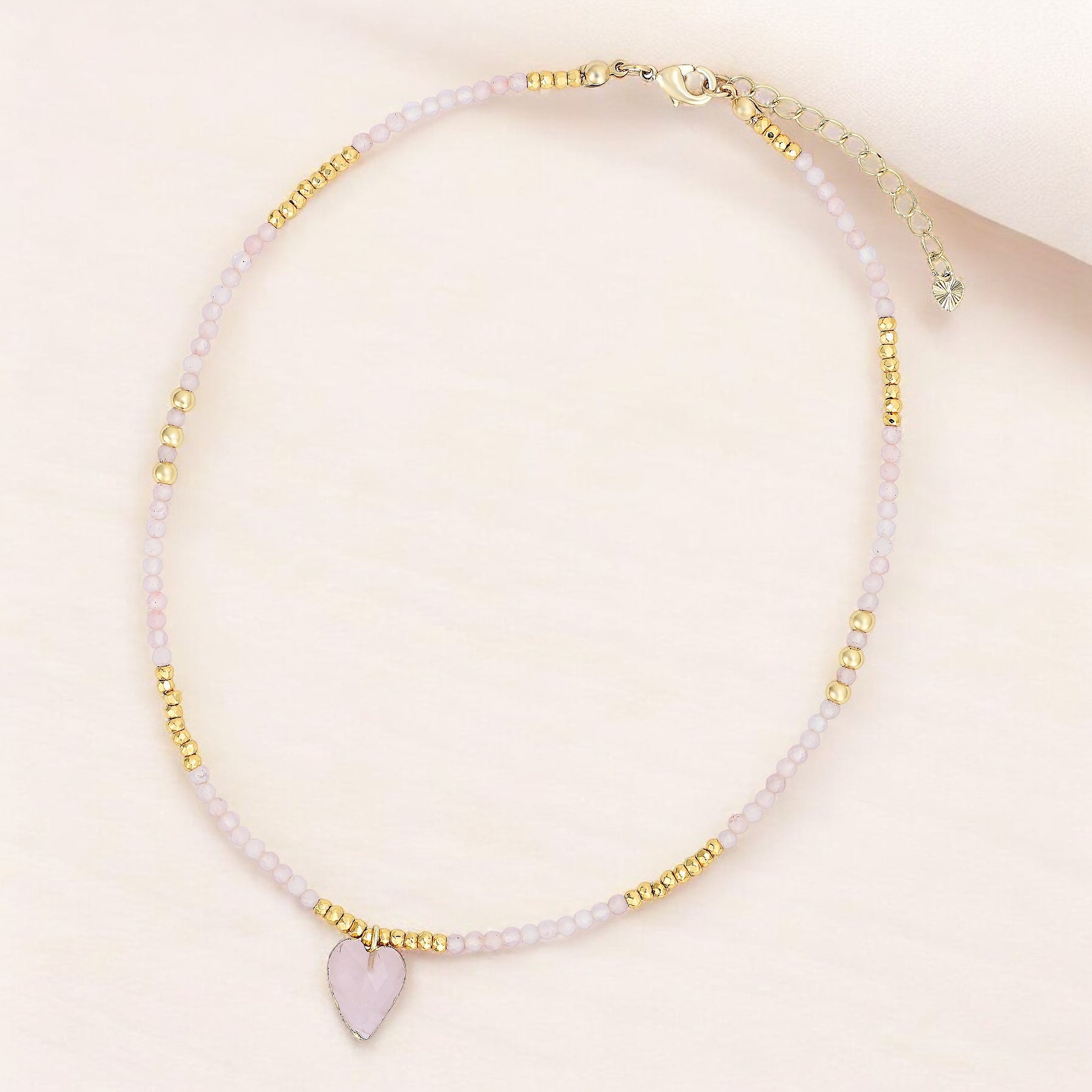 Collar de encanto de amor rosa