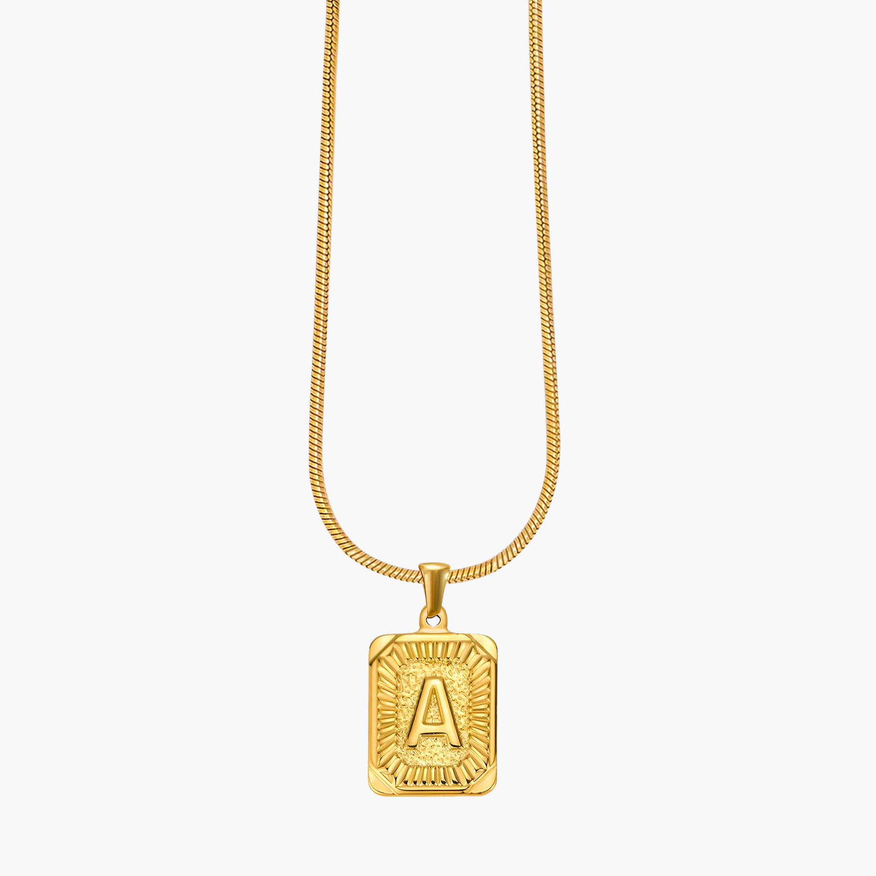 Collar con inicial de burbuja con brillo dorado