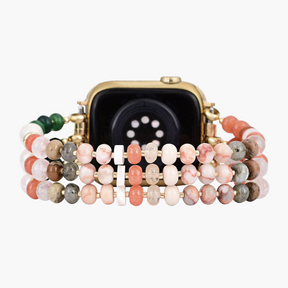Correa elástica de piedra natural coral para Apple Watch