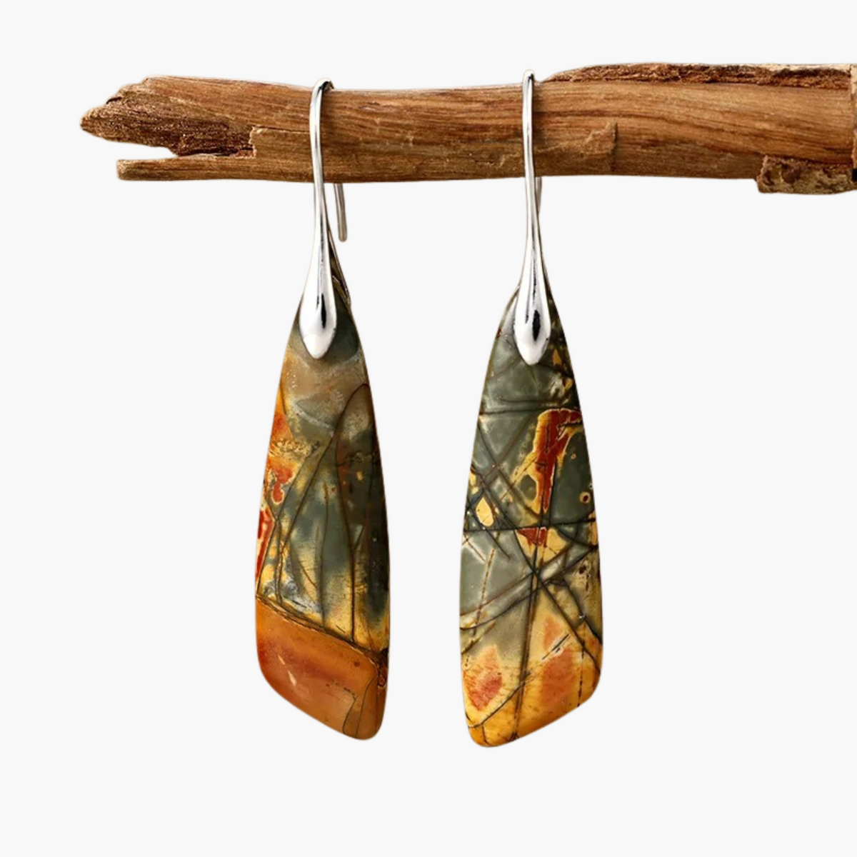 Pendientes de aro con orbe moteado Crimson Orbit