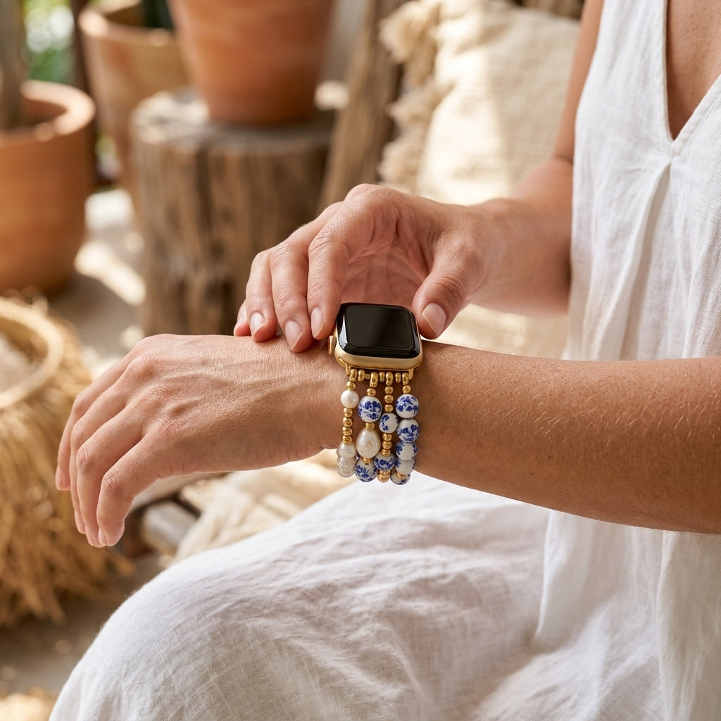 Correa para Apple Watch Sapphire Bloom de Porcelain Garden