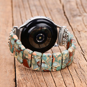 Correa elástica de jaspe tibetano de la Tierra para Apple Watch