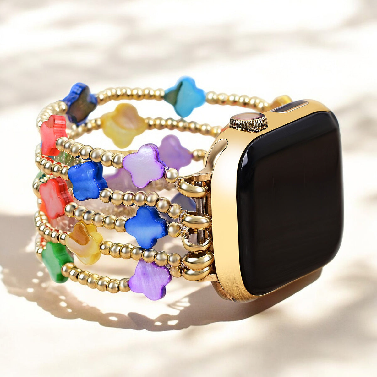 Correa elástica Apple Watch con diseño de trébol de chakras