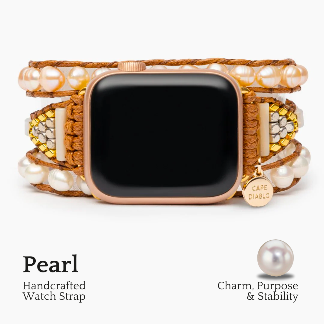 Correa de Perla de Agua Dulce Elegante para Apple Watch