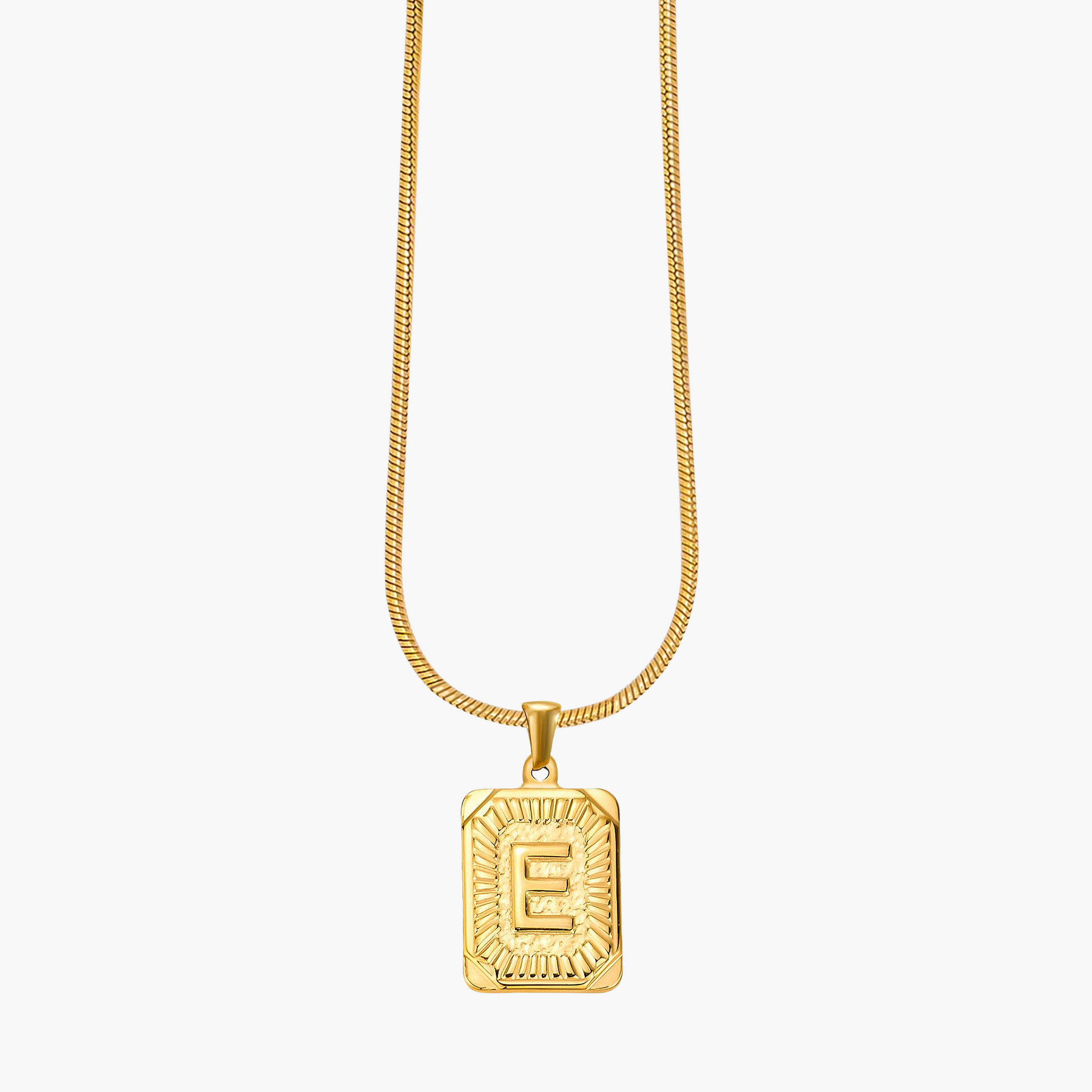 Collar con inicial de burbuja con brillo dorado