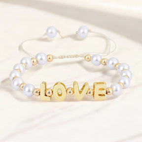 Pulsera de amor con resplandor de perla
