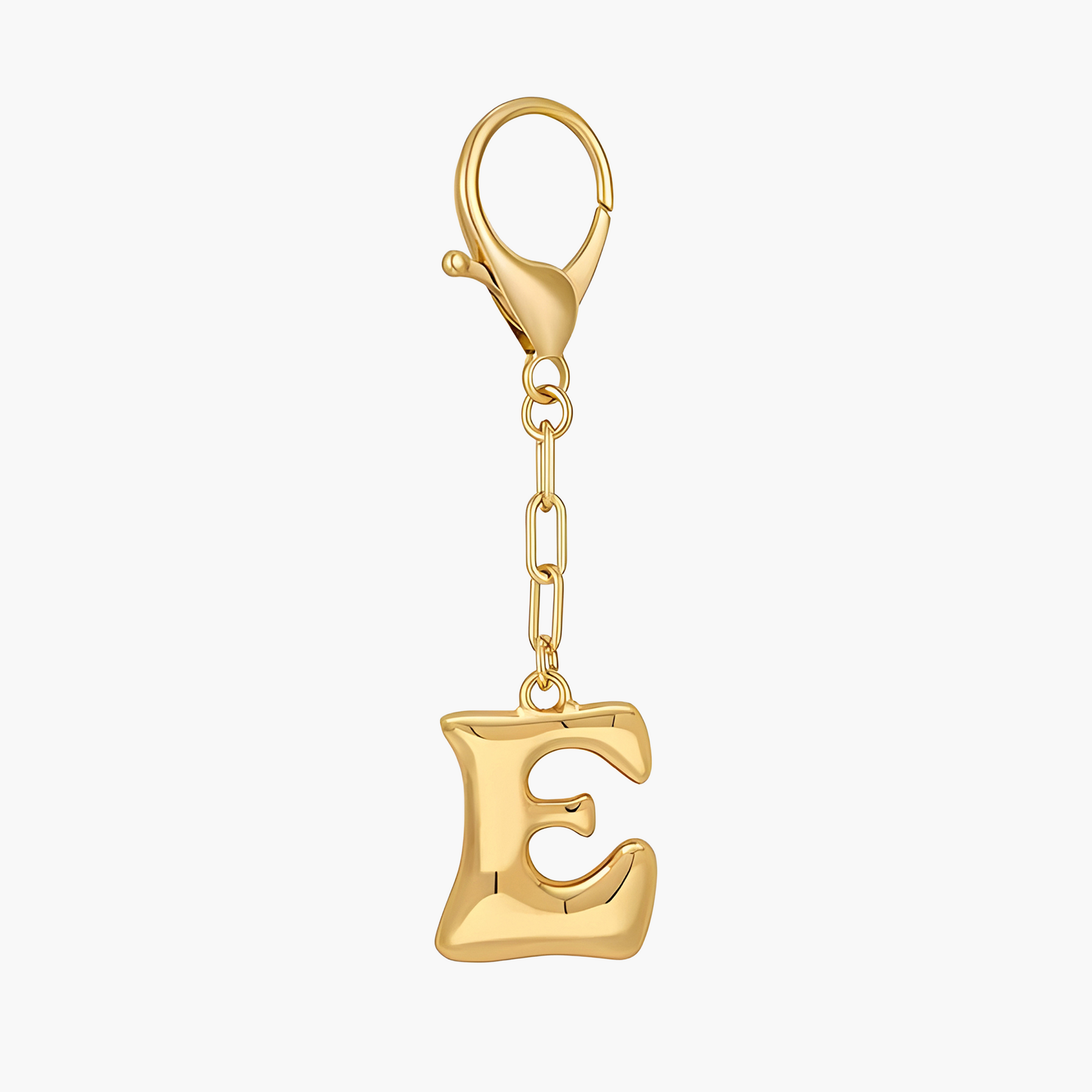Llavero de letra inicial burbuja y charm para bolso