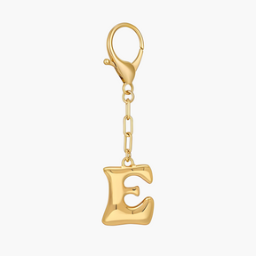 Llavero de letra inicial burbuja y charm para bolso