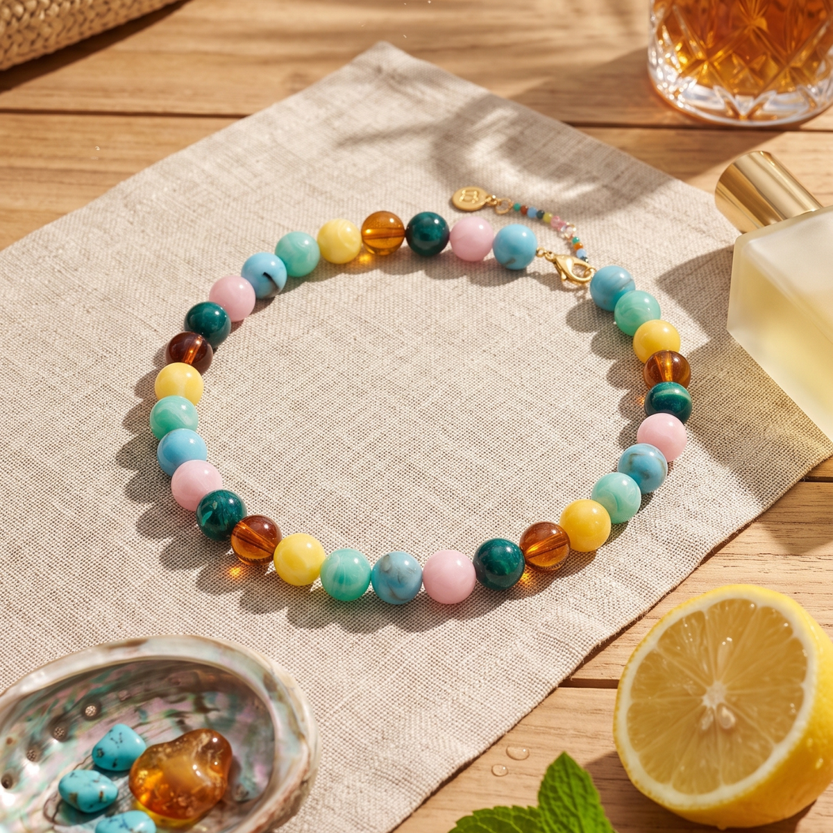 Collar grueso tropical de cuentas