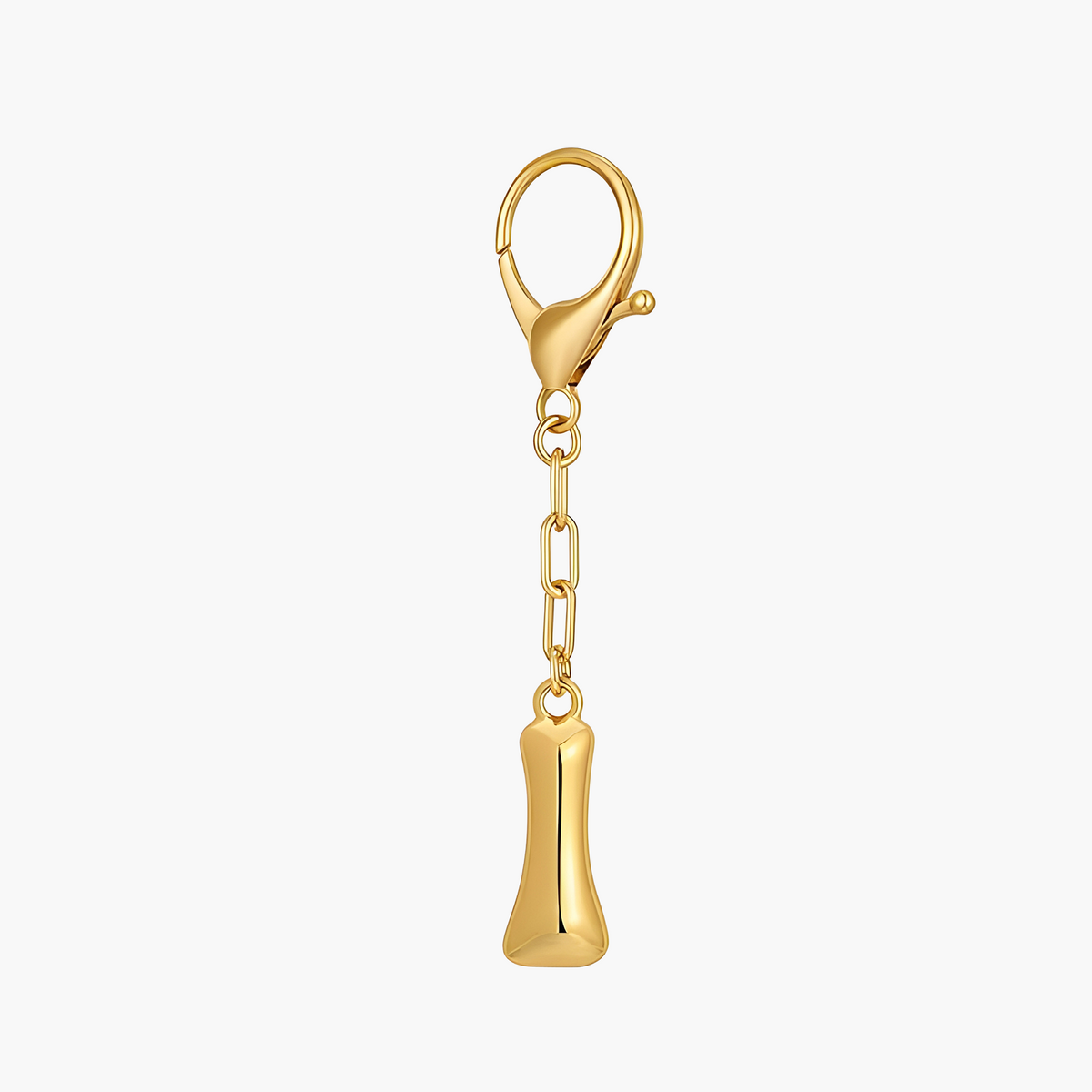 Llavero de letra inicial burbuja y charm para bolso