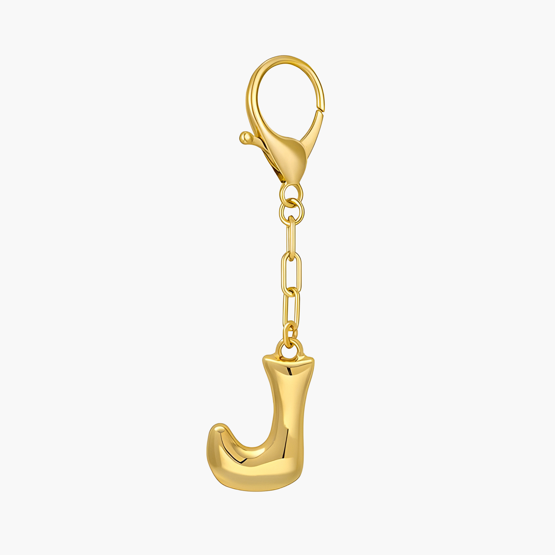 Llavero de letra inicial burbuja y charm para bolso