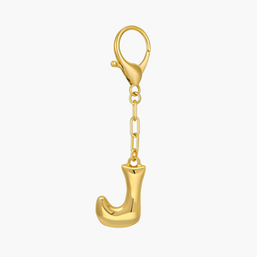 Llavero de letra inicial burbuja y charm para bolso