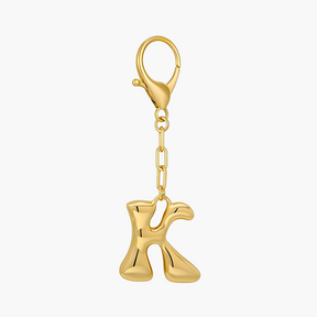 Llavero de letra inicial burbuja y charm para bolso
