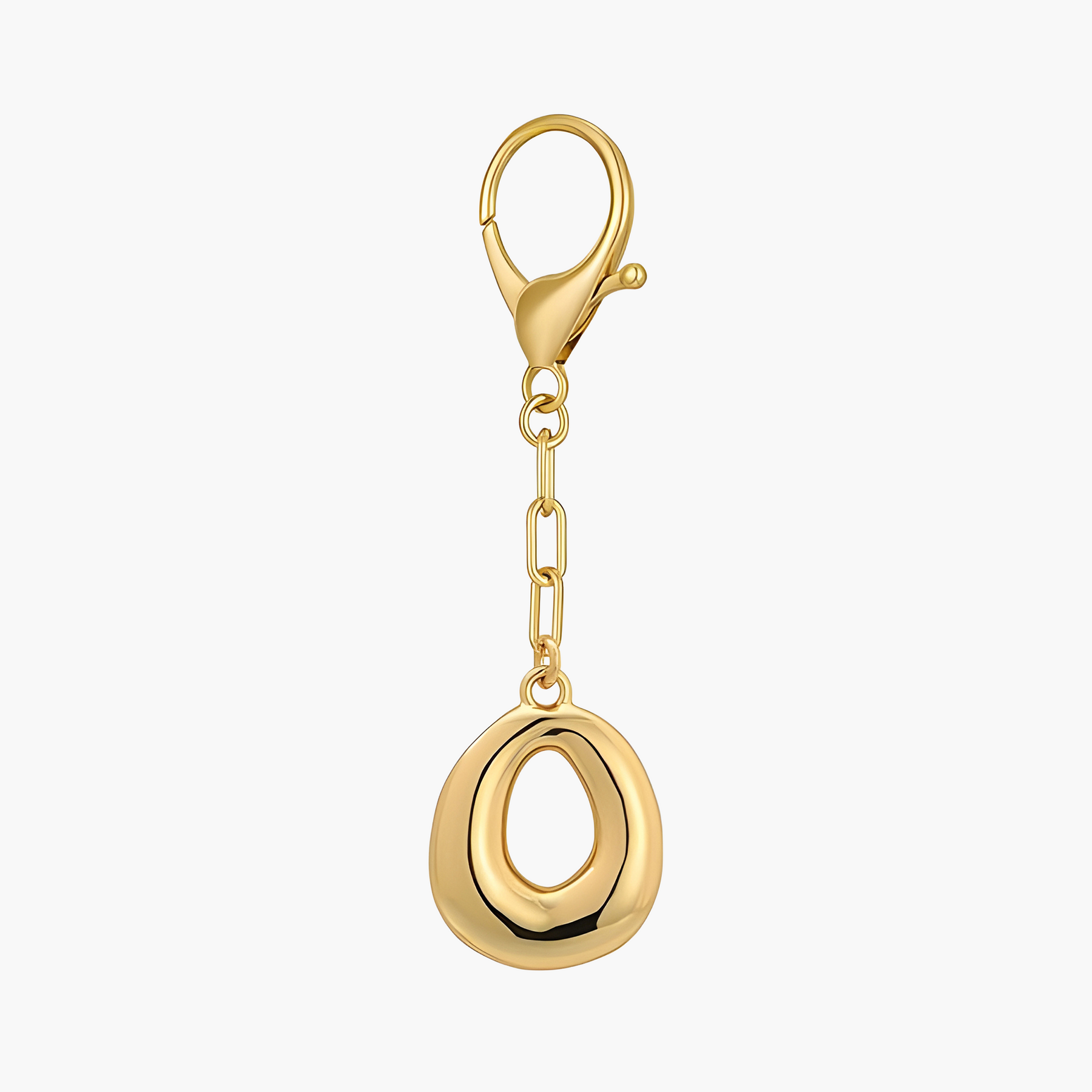Llavero de letra inicial burbuja y charm para bolso
