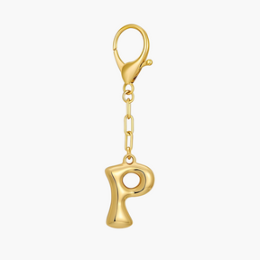 Llavero de letra inicial burbuja y charm para bolso