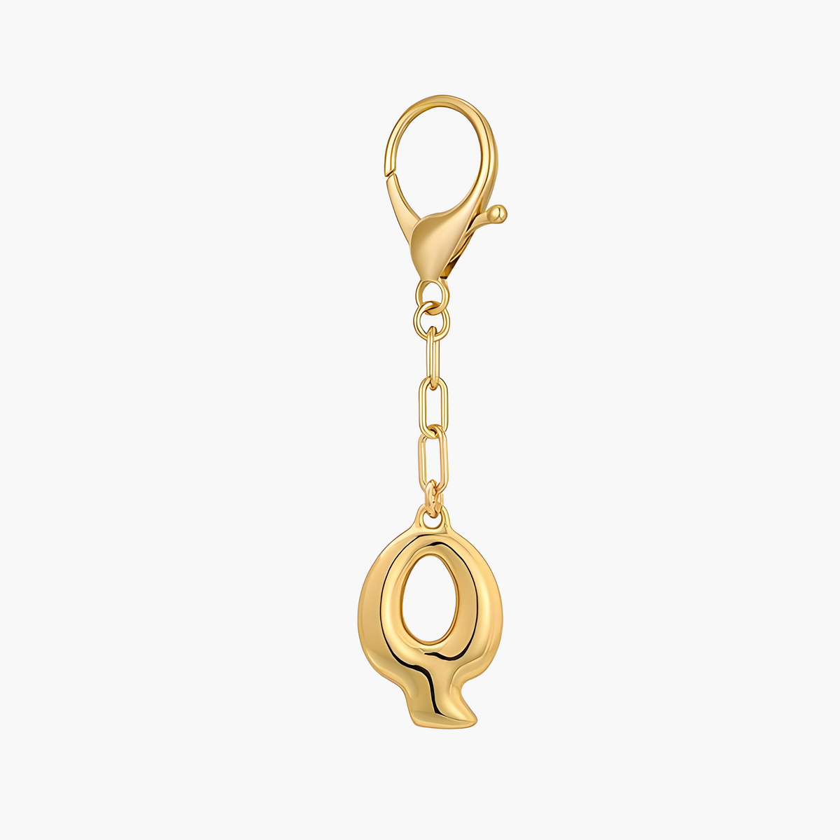 Llavero de letra inicial burbuja y charm para bolso
