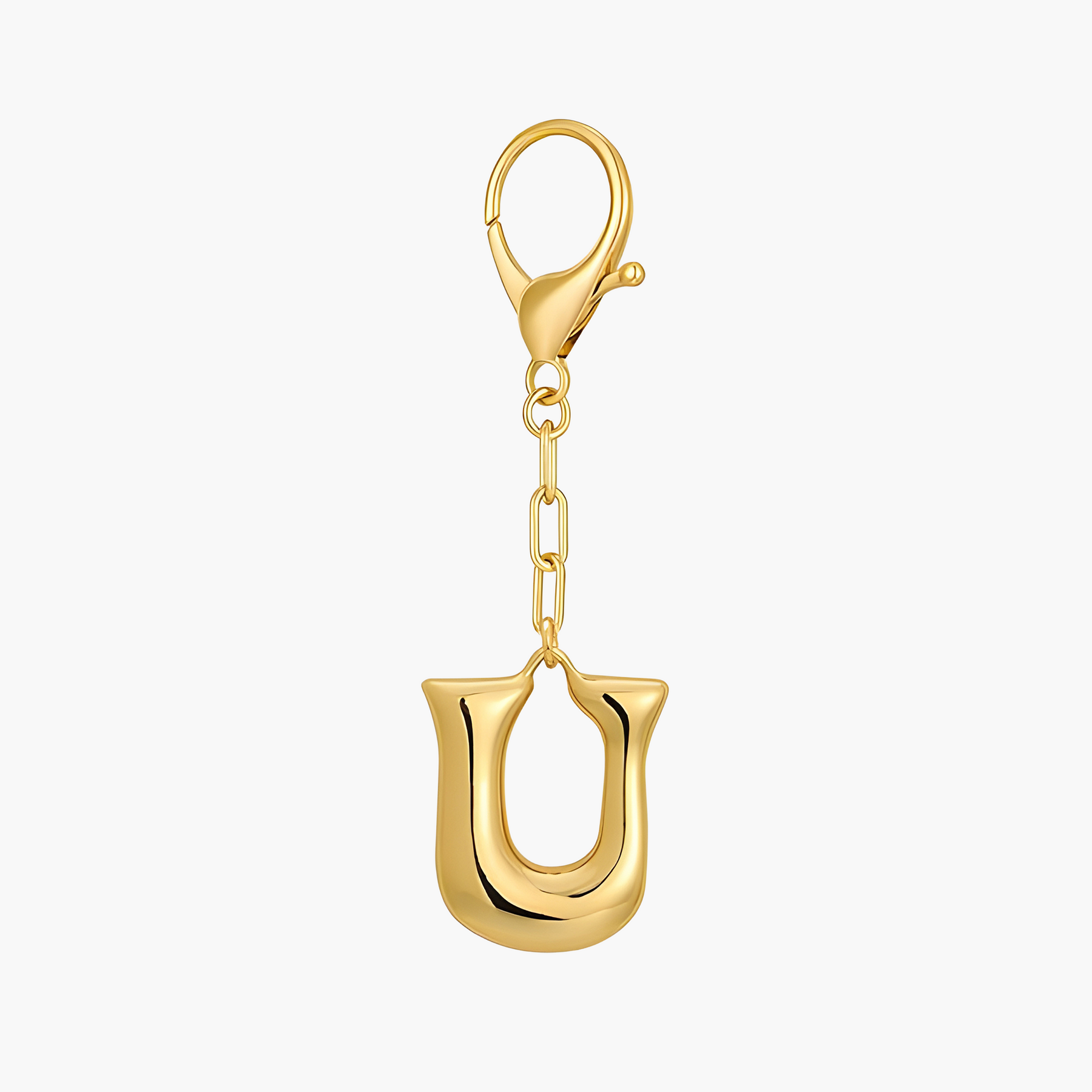Llavero de letra inicial burbuja y charm para bolso