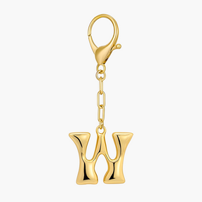 Llavero de letra inicial burbuja y charm para bolso