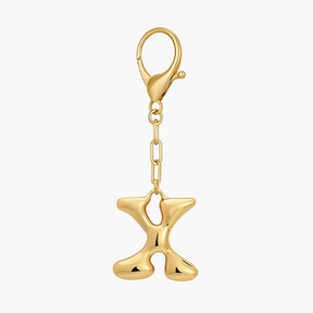 Llavero de letra inicial burbuja y charm para bolso
