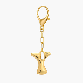 Llavero de letra inicial burbuja y charm para bolso