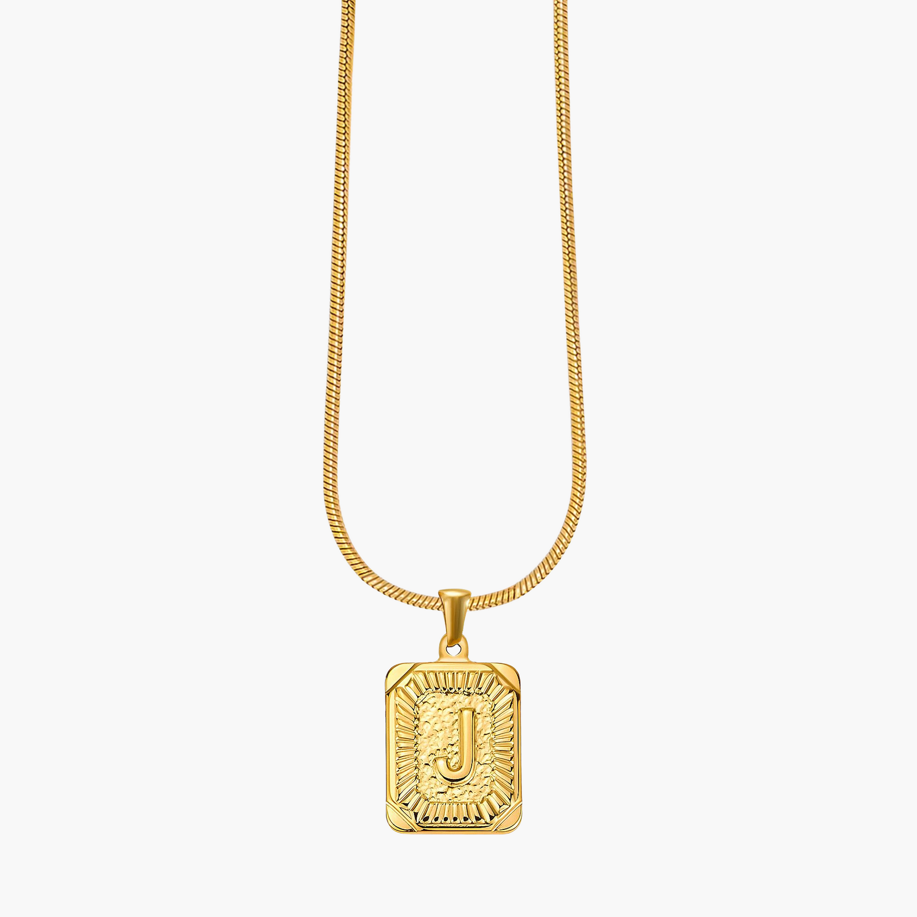 Collar con inicial de burbuja con brillo dorado