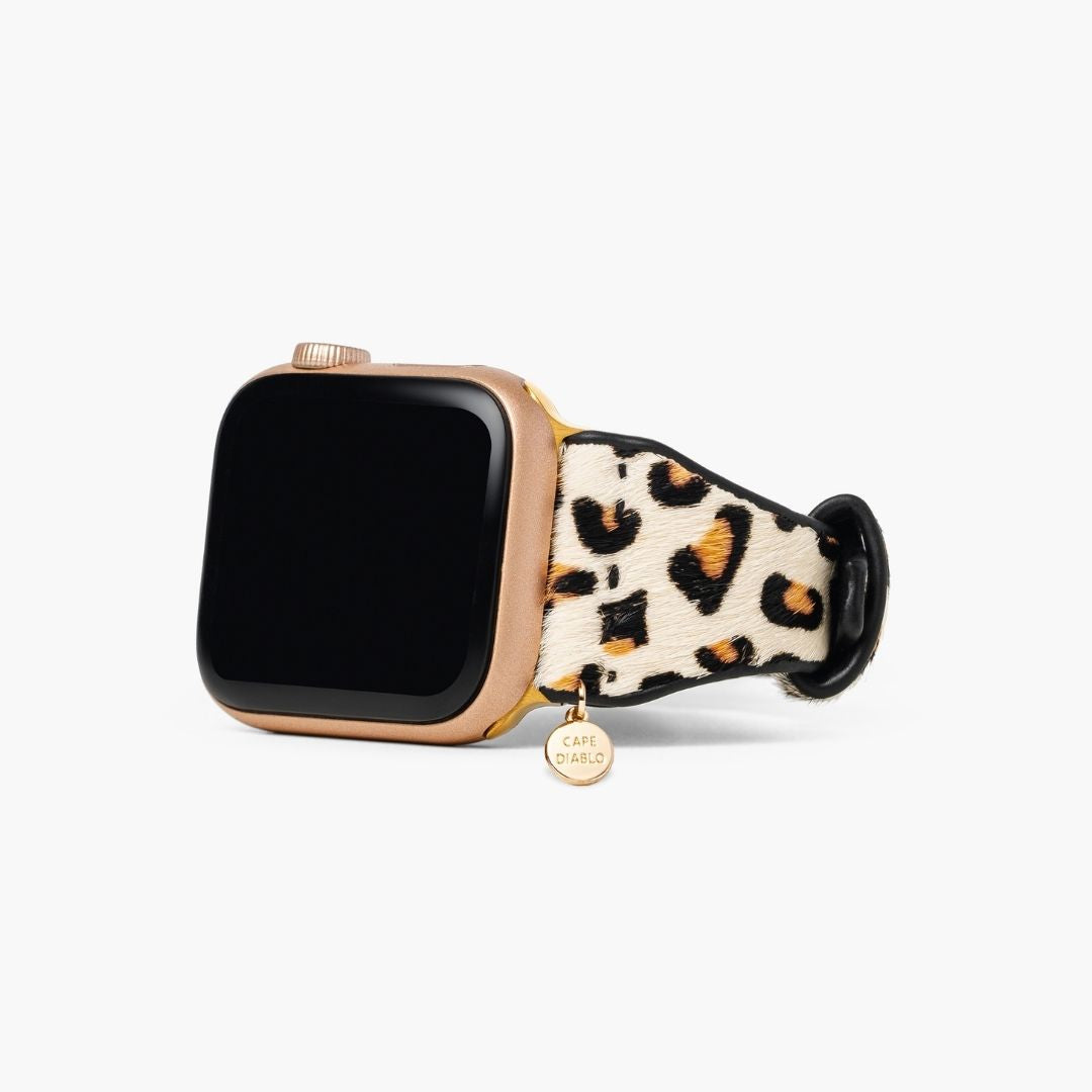 Correa de reloj de cuero Apple marfil felino