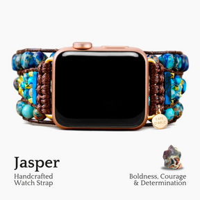Elegante correa para Apple Watch con jaspe azul