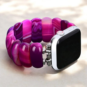 Correa elástica de ágata orquídea radiante para Apple Watch