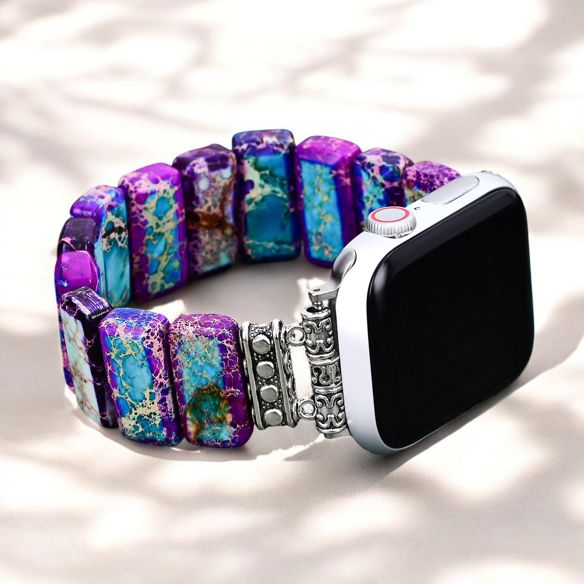 Correa elástica de jaspe tibetano majestuoso para Apple Watch