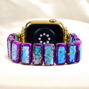 Correa elástica de jaspe tibetano majestuoso para Apple Watch
