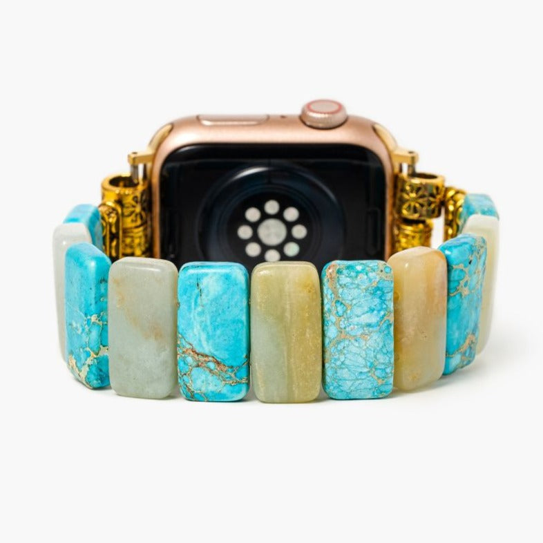 Correa elástica Apple Watch color turquesa y tierra