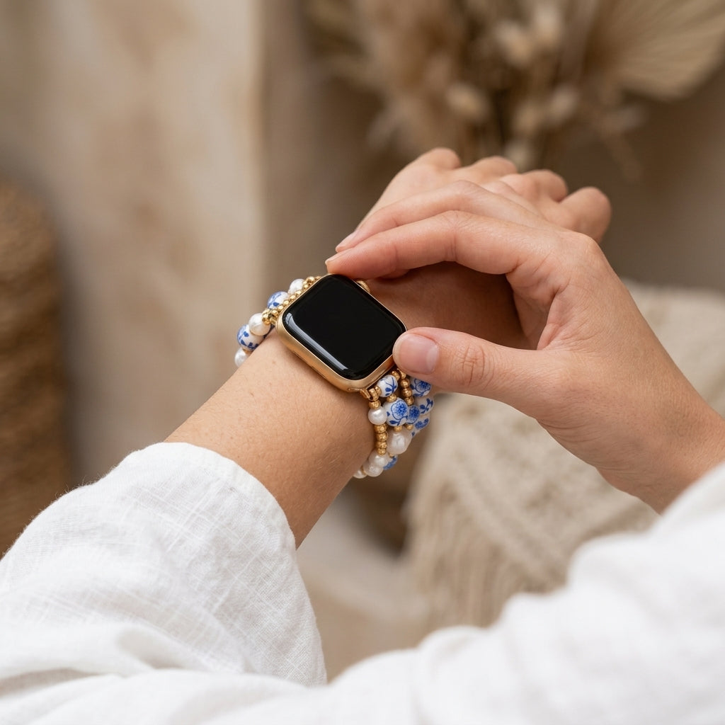 Correa para Apple Watch Blue Blossom de Porcelain Garden