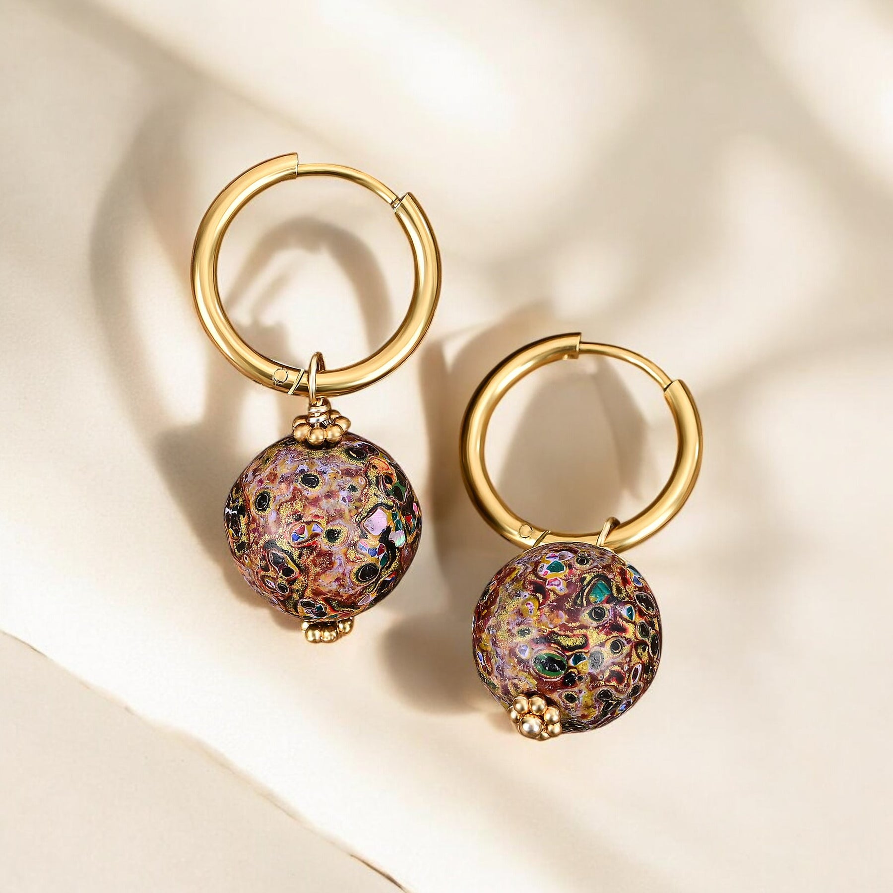 Pendientes de aro Cosmic Bloom Speckle Orb